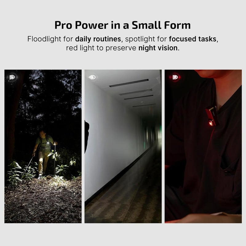 OLIGHT Oclip Pro EDC Flashlight Clip-on Light, Rechargeable 500 Lumens with Three Lighting Solutions Type-C Charging, Magnetic Flash Lights for Outdoor or Indoor Use(Ancient Script) - Image 2